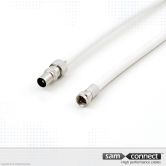 Coax RG 59 kabel, IEC naar F, 5 m, m/m