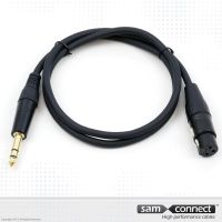 6.3mm stereo Jack naar XLR kabel, 10m, m/f