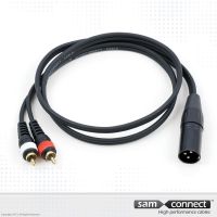 2x RCA naar XLR kabel, 1m, m/m